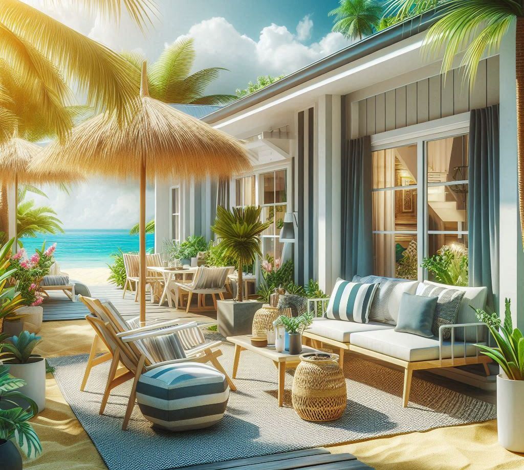 Casa de praia moderna representando imóveis para locação temporária.