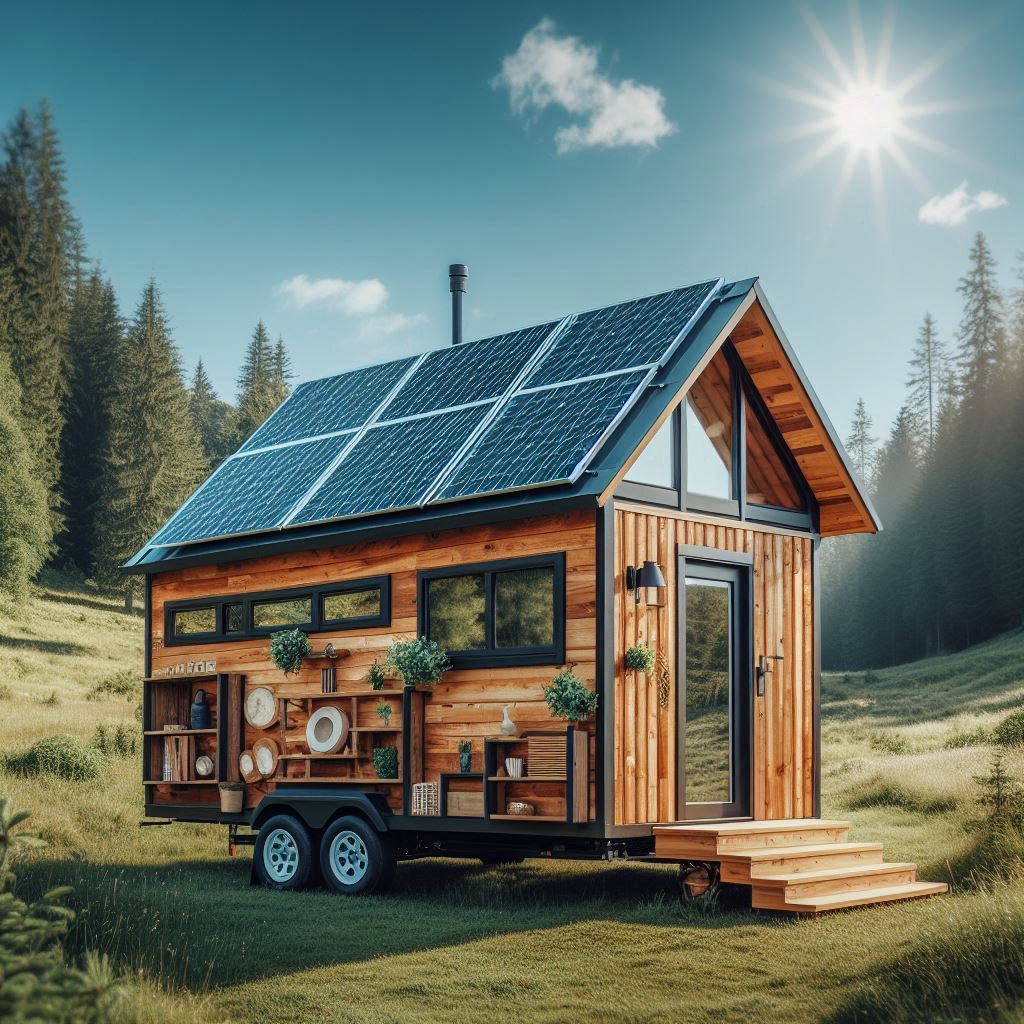 Tiny House sustentável equipada com painéis solares.