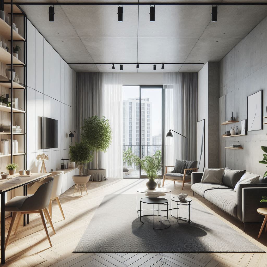 Apartamento moderno e mobiliado representando os benefícios do aluguel