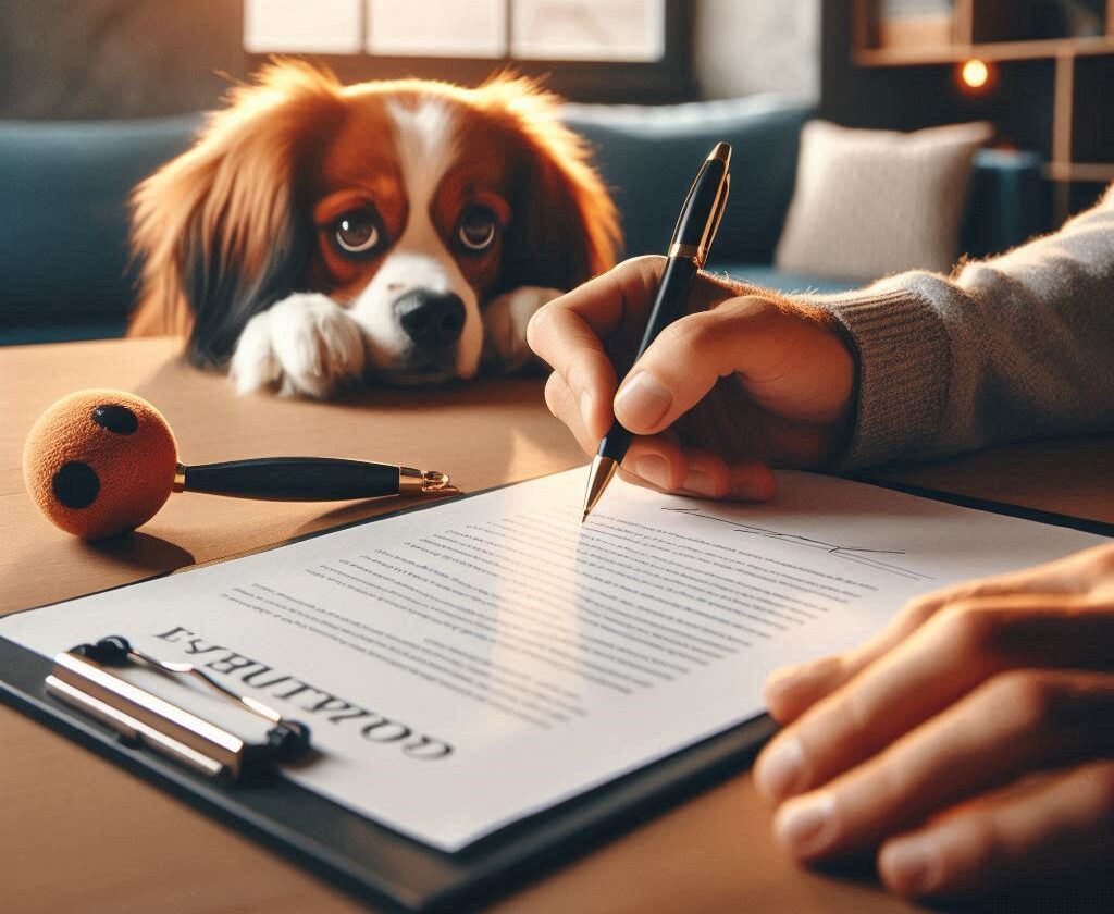 Assinatura de contrato de locação com destaque para cláusula sobre pets.