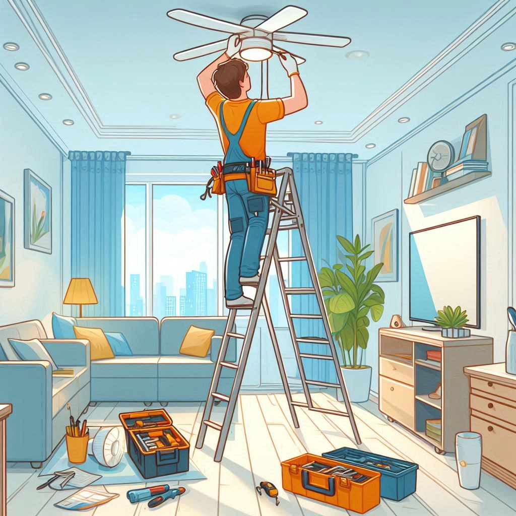 Trabalhador realizando reparos finais em imóvel para entrega