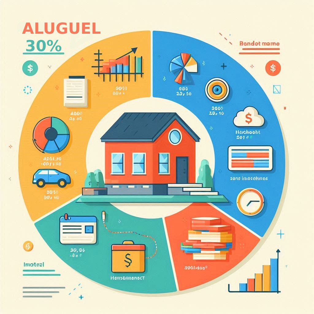 Representação visual do aluguel como principal despesa mensal da família