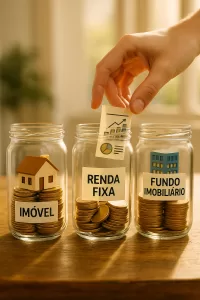 Comparação visual entre diferentes tipos de investimentos imobiliários