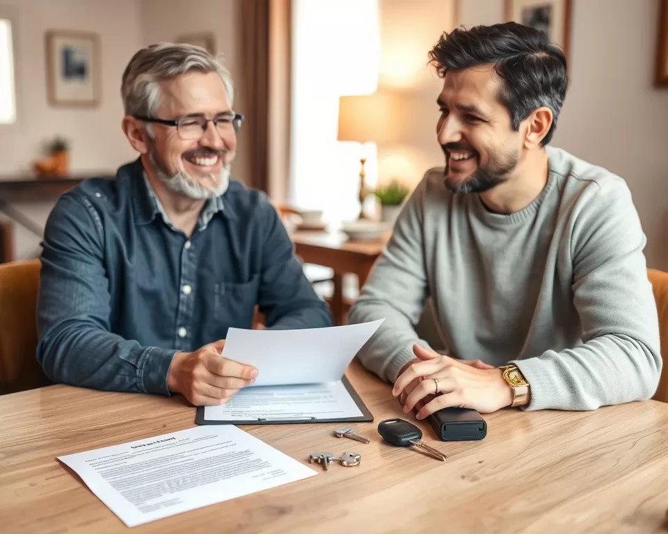 Cena mostrando diálogo amigável entre locador e locatário