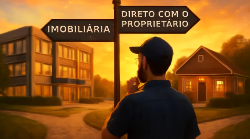 Pessoa em dúvida entre alugar com imobiliária ou direto com o proprietário