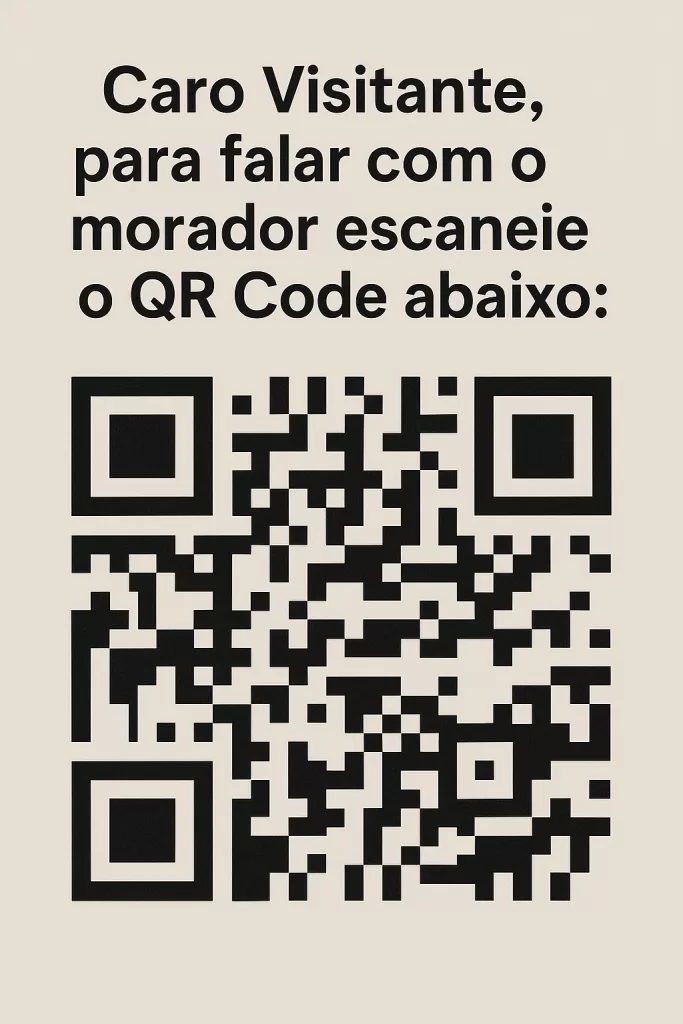 Placa Falar com o morador via QR Code