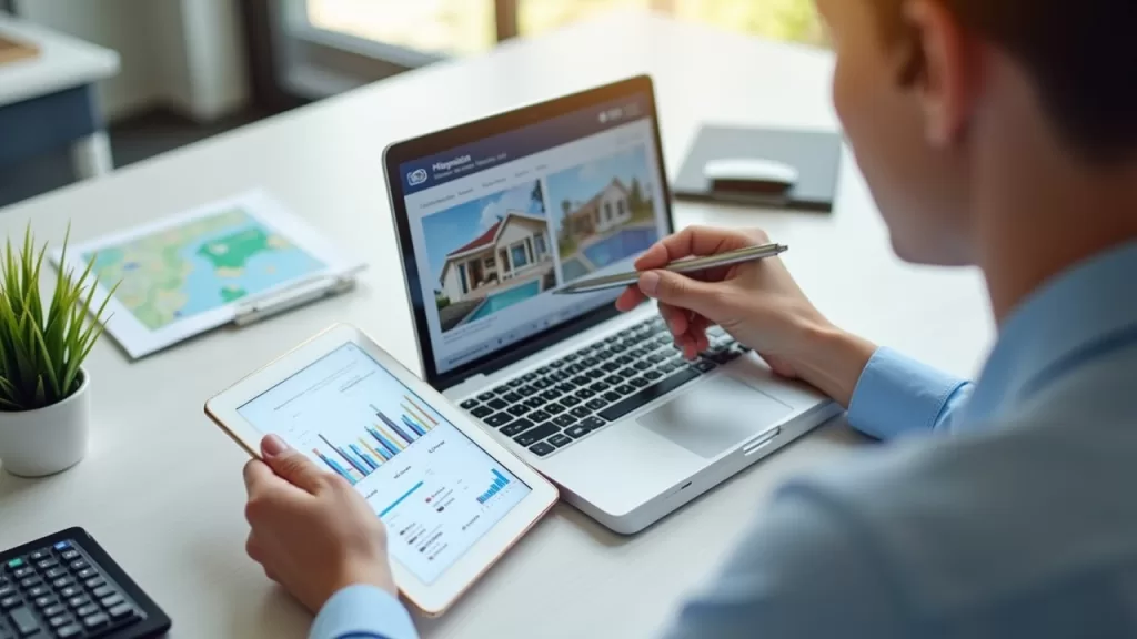 Proprietário analisando o mercado local para definir aluguel