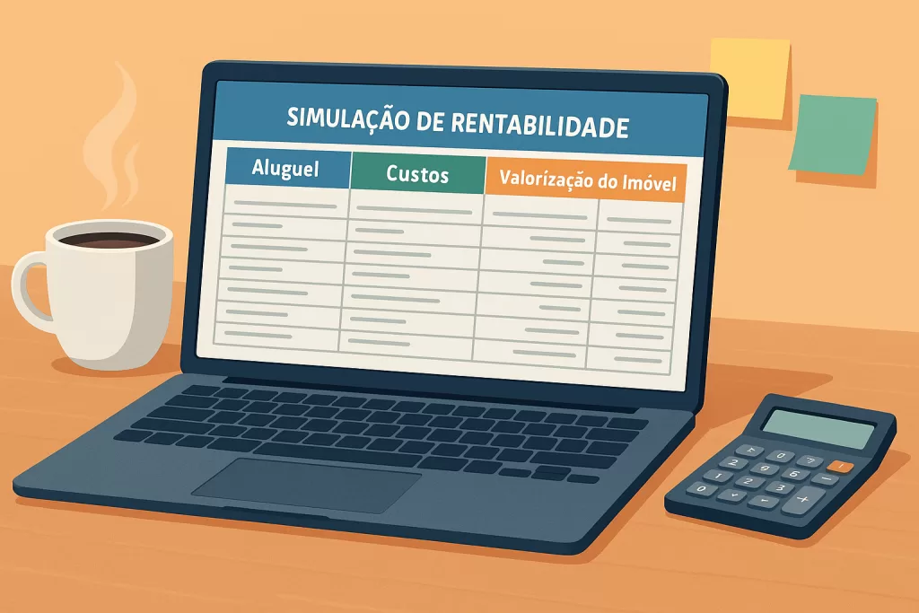 Cena com duas placas, uma indicando “Alugar” e outra “Vender”, sobre um imóvel contemporâneo