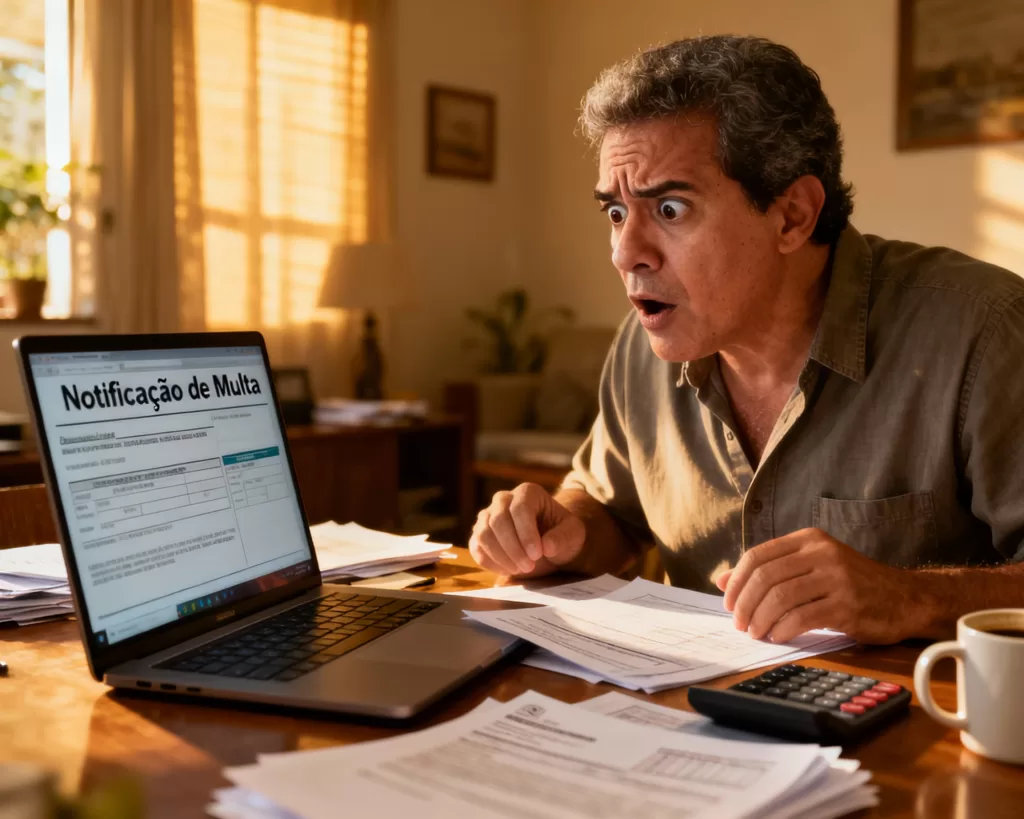 Proprietário de imóvel surpreso ao receber notificação da Receita Federal sobre aluguel não declarado.