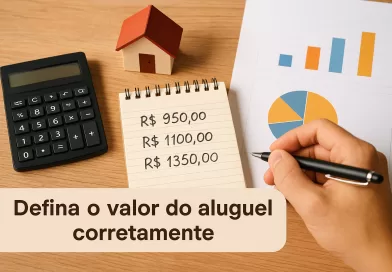 Desenho ilustrativo de cálculo de aluguel e análise de mercado
