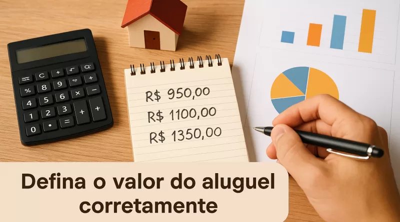 Desenho ilustrativo de cálculo de aluguel e análise de mercado