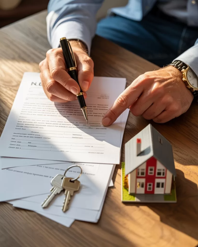 Assinatura de contrato de locação residencial com atenção aos direitos legais.