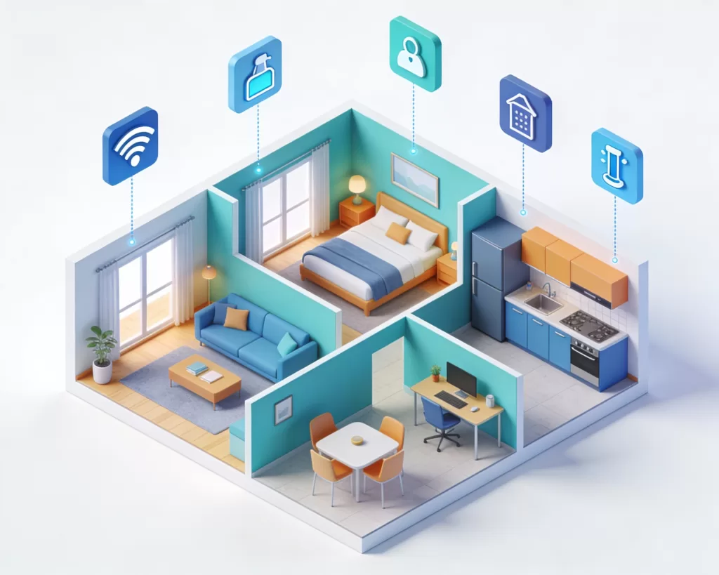 Apartamento com serviços integrados de moradia