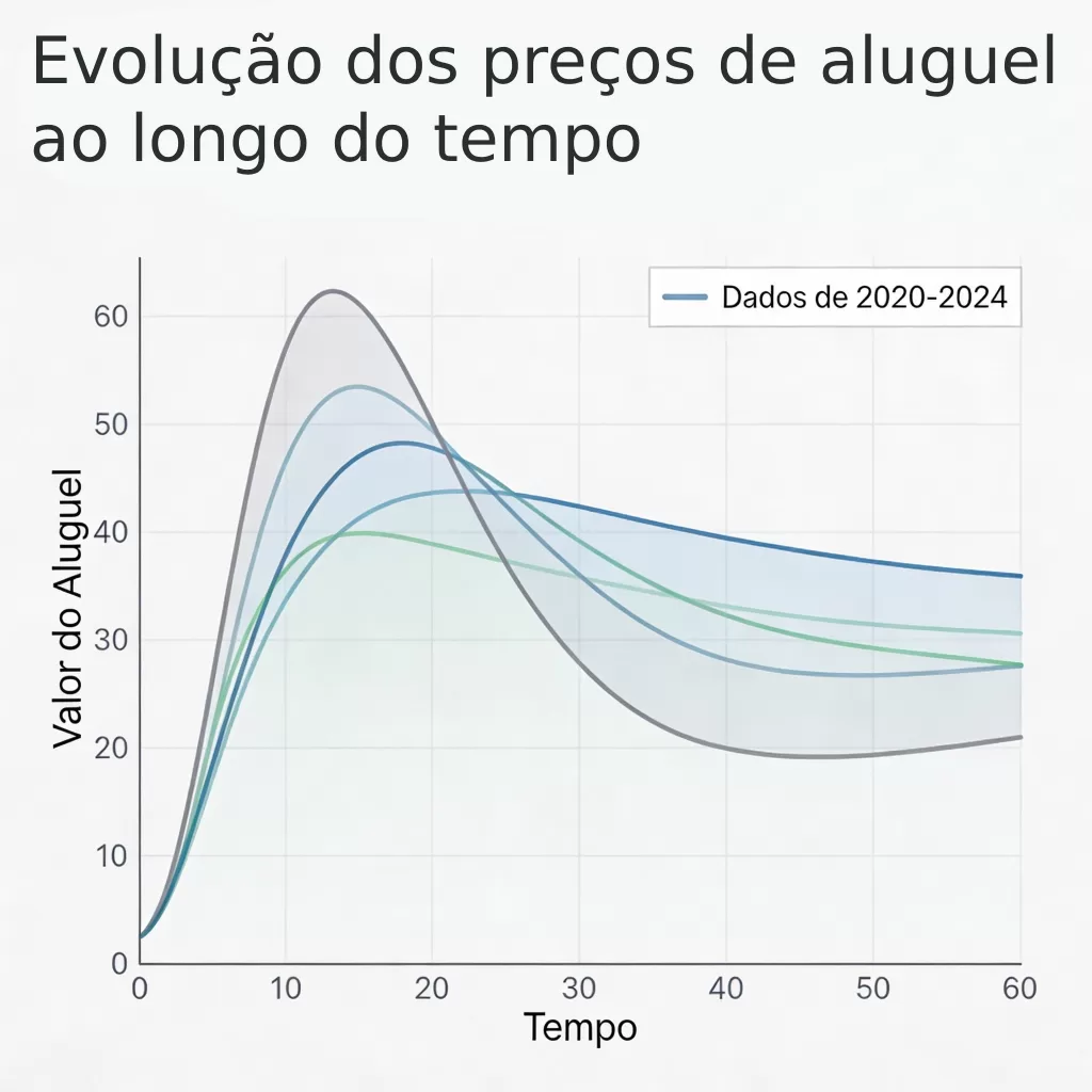 Evolução dos preços de aluguel ao longo do tempo