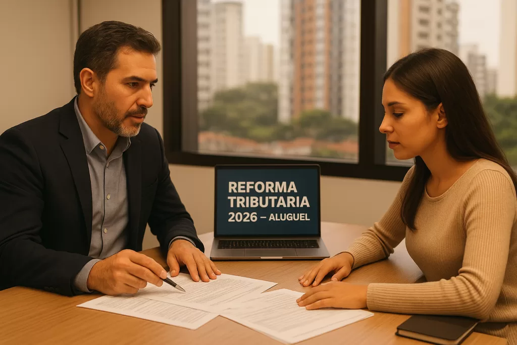 Proprietário e locatário avaliando impactos da Reforma Tributária no aluguel