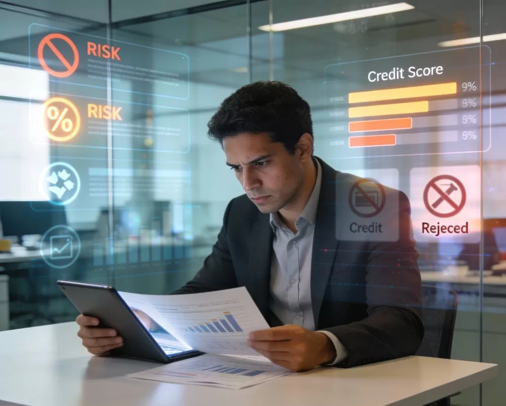 Sistema financeiro mais seletivo diante do aumento da inadimplência e dos juros elevados.