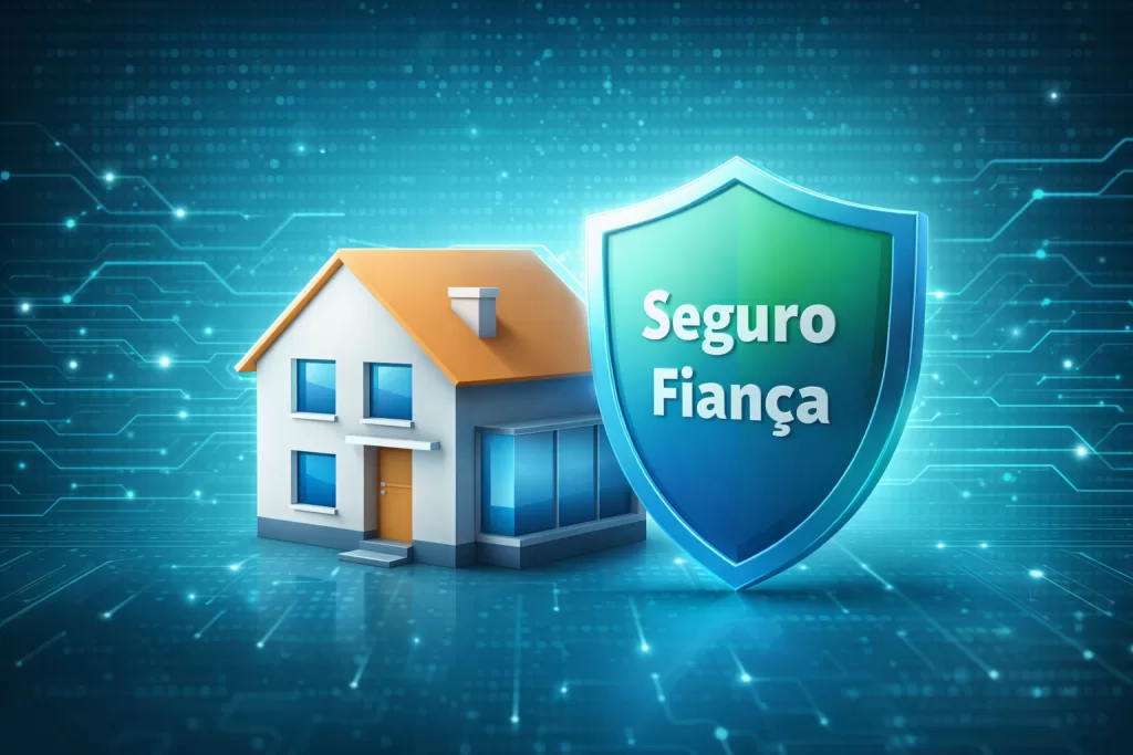 Conceito visual de seguro fiança no aluguel de imóveis